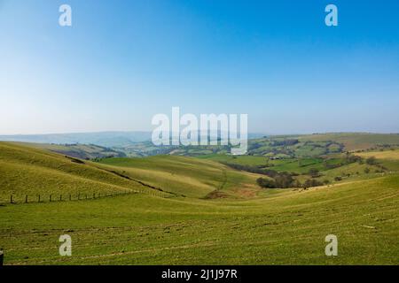 Offa's Dyke : section sur le versant ouest de Llanfair Hill Banque D'Images