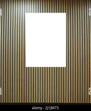 Maquette. Panneau blanc vierge, cadre d'affiche, panneau publicitaire sur mur en bois à l'intérieur du café Banque D'Images