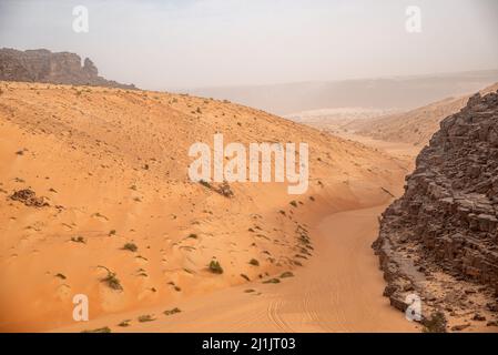 Vue sur le col de Tifoujar, Mauritanie Banque D'Images