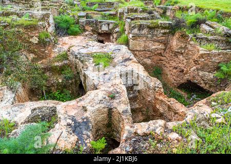 Catacombes près de l'église funéraire de Saint-Barnabas à Tuzla, République turque de Chypre-Nord (TRNC) Banque D'Images