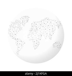 Carte du monde avec formes triangulaires connectées. Globe terrestre avec éléments polygonaux. Symbole de mise en plan de la ligne de terre continue Illustration de Vecteur