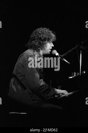 Le chanteur de folk américain Arlo Guthrie se présente à Londres, en Angleterre, en 1981. Banque D'Images