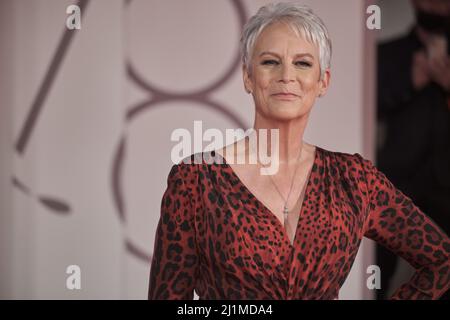 Venise, Italie. 08th septembre 2021. Jamie Lee Curtis participant à la première Halloween Kills, Festival de Venise 78th Banque D'Images