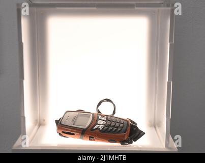 Musée des relations rompues : téléphone portable. Zagreb, Croatie Banque D'Images