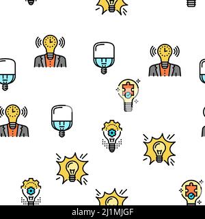 Ampoule électrique accessoire Vector modèle sans couture Illustration de Vecteur