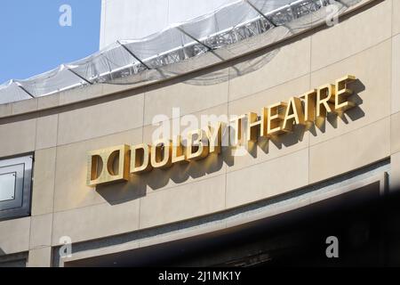 Hollywood, États-Unis. 26th mars 2022. Le Dolby Theatre est préparé pour les Academy Awards 94th à Hollywood, CA, le samedi 26 mars 2022. (Photo de Conor Duffy/Sipa USA) crédit: SIPA USA/Alay Live News Banque D'Images