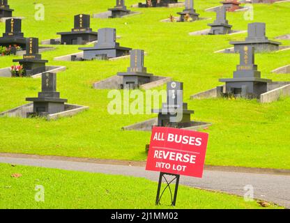 Le pittoresque cimetière japonais près d'Ahuimanu, Oahu HI Banque D'Images