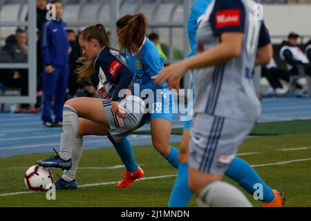 28 novembre 2019-Yongin, Corée du Sud-Jiangsu Suning Dames football Club of China joueurs et Melbourne victoire des joueurs australiens jouent lors d'un tournoi pilote FIFA/AFC de championnat de club de femmes 2019 au Yongin Citizens Park à Yongin, Corée du Sud. Résultat de la comparaison par 1-1, identique. Banque D'Images