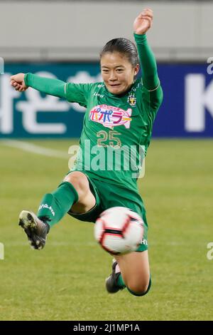 28 nov 2019-Yongin, Corée du Sud-Wakaba Goto de Nippon TV Belaza action lors d'un championnat de club de femmes 2019-FIFA/AFC Pilot Tournament au Yongin Citizens Park à Yongin, Corée du Sud. Banque D'Images