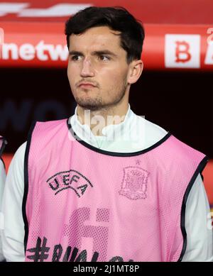 Sabadell, Barcelone, Espagne. 26th mars 2022. Barcelone Espagne 26.3.2022Hugo Guilleron (Espagne) regarde pendant le match amical entre l'Espagne et l'Albanie au stade RCDE le 26 mars 2022 à Barcelone. (Image de crédit : © Xavi Urgeles/ZUMA Press Wire) Banque D'Images