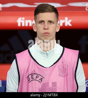 Sabadell, Barcelone, Espagne. 26th mars 2022. Barcelone Espagne 26.03.2022 Dani Olmo (Espagne) regarde pendant le match amical entre l'Espagne et l'Albanie au stade RCDE le 26 mars 2022 à Barcelone. (Image de crédit : © Xavi Urgeles/ZUMA Press Wire) Banque D'Images