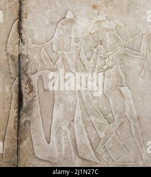 Le Caire, Musée égyptien, de Guiza, tombeau de Ptahmai, musiciens féminins. Banque D'Images
