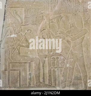 Le Caire, Musée égyptien, de Guiza, tombeau de Khamouaset, décédé avant assis Osiris. Banque D'Images