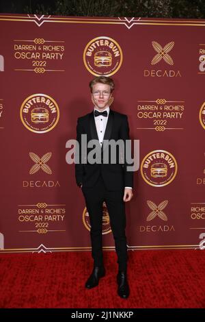 Trevor Hughes arrive au parti Oscar de Darren Dzienciol et Richie Akiva qui a eu lieu dans une résidence Bel Air à Los Angeles, CA, le samedi 26 mars 2022. (Photo de Conor Duffy/Sipa USA) Banque D'Images