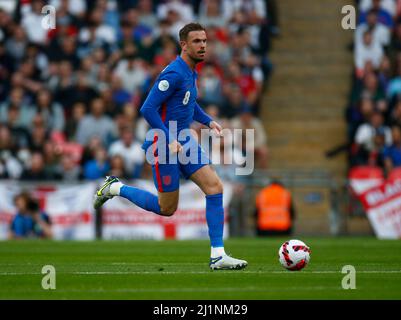 LONDRES, ANGLETERRE - MARS 26: Jordan Henderson (Liverpool) d'Angleterre pendant une Alzheimer's Society International entre l'Angleterre et la Suisse à Wem Banque D'Images