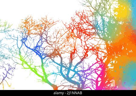 l'arrière-plan de la branche multicolore de l'arbre.Illustration vectorielle Illustration de Vecteur