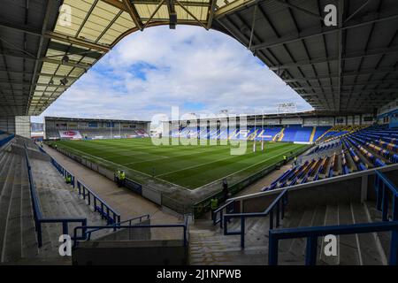 Vue générale du stade Halliwell Jones, stade des Warrington Wolves avant leur match de la coupe du défi Betfred contre la Trinité de Wakefield à Warrington, Royaume-Uni, le 3/27/2022. (Photo de Simon Whitehead/News Images/Sipa USA) Banque D'Images