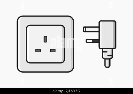 illustration de la fiche mâle de prise de courant type britannique g vector plate Illustration de Vecteur