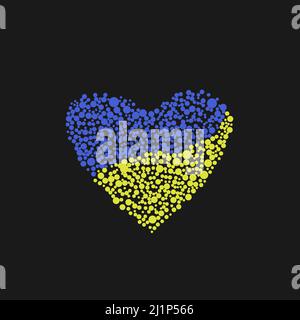 Forme de coeur bleu jaune. Drapeau ukrainien.Illustration vectorielle Illustration de Vecteur