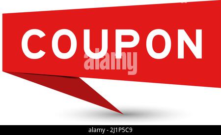 Bannière vocale de couleur rouge avec coupon de mot sur fond blanc Illustration de Vecteur