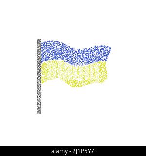 Vector Grunge Bleu jaune drapeau ukrainien. Illustration vectorielle avec des touches de couleurs drapeau ukrainien Illustration de Vecteur