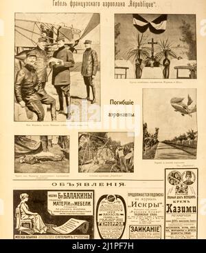 Le magazine 'Iskry' (russe: Искры) est un supplément hebdomadaire illustré au journal 'russe Word' de l'Empire russe, № 38 pour le 27 septembre 1909. Banque D'Images