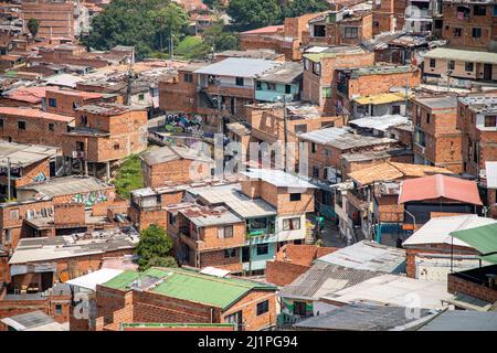 Le district de Comuna 13 à Medellin, en Colombie Banque D'Images