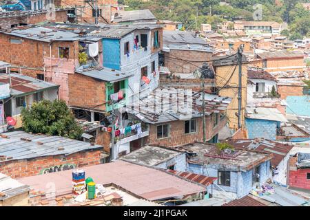 Le district de Comuna 13 à Medellin, en Colombie Banque D'Images