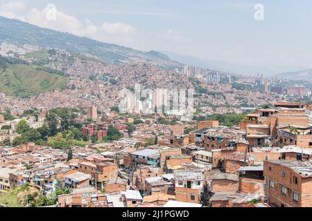 Le district de Comuna 13 à Medellin, en Colombie Banque D'Images