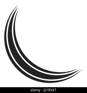 Logo Triple bande incurvée en forme de croissant de lune Illustration de Vecteur