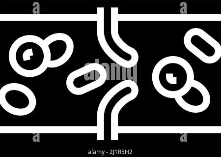 illustration du vecteur de l'icône du glyphe du vaisseau veineux Illustration de Vecteur