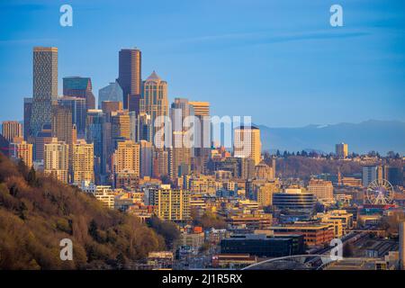 Seattle est un important port maritime côtier et le siège du comté de King, dans l'État américain de Washington Banque D'Images