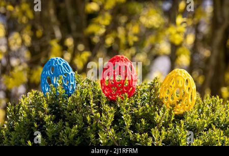 3D-Druck Ostereier im Garten Banque D'Images