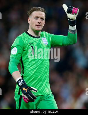 LONDRES, ANGLETERRE - MARS 26: Jordan Pickford (Everton) d'Angleterre pendant une Alzheimer's Society International entre l'Angleterre et la Suisse à Wemble Banque D'Images