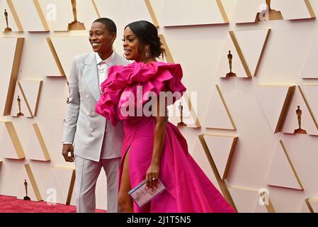 Los Angeles, États-Unis. 27th mars 2022. Jessica Betts et Niecy Nash arrivent pour les Academy Awards 94th au Dolby Theatre, dans la section Hollywood de Los Angeles, le dimanche 27 mars 2022. Photo de Jim Ruymen/UPI crédit: UPI/Alay Live News Banque D'Images