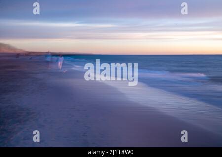 Coucher de soleil, North Coogee Beach, mouvement artistique intentionnel de caméra, paysage, plage Banque D'Images