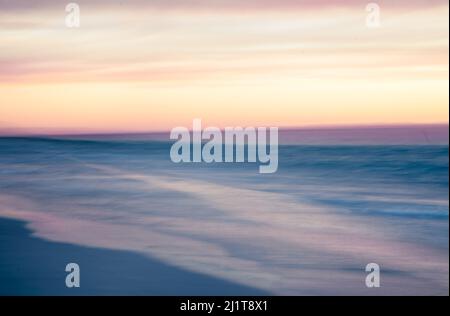 Coucher de soleil, North Coogee Beach, mouvement artistique intentionnel de caméra, paysage, plage Banque D'Images