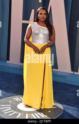 Beverly Hills, env. 27th mars 2022. Mindy Kaling au Vanity Fair Oscar Party 2022 au Wallis Annenberg Centre for the Performing Arts le 27 mars 2022. Crédit : Jeffrey Mayer/JTM photos/Media Punch/Alay Live News Banque D'Images