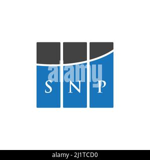 Logo SNP sur fond blanc. Concept de logo de la lettre d'initiales créatives SNP. Motif lettre SNP. Banque D'Images