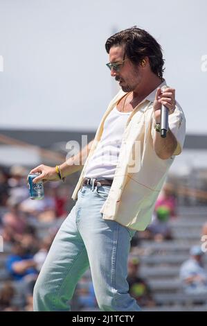 Les Amériques. 27th mars 2022. Mark Wystrach, chanteur principal du groupe de country Midland, se produit au Grand Prix automobile d'EchoPark, circuit of the Americas. Austin, Texas. Mario Cantu/CSM/Alamy Live News Banque D'Images