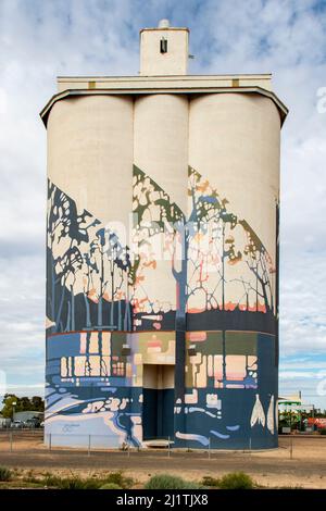 Trees Silo Art, Waikerie, Australie méridionale, Australie Banque D'Images