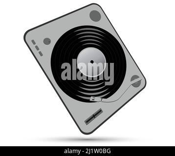 Platine vinyle dj, vecteur sur fond blanc Illustration de Vecteur