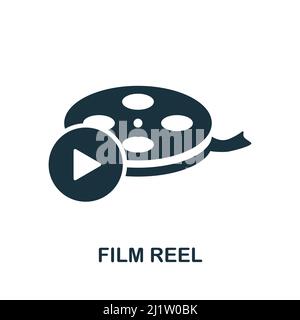 Icône bobine de film. Icône de bobine de film simple monochrome pour les modèles, la conception Web et les infographies Illustration de Vecteur