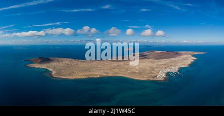 Île Graciosa près de la rive nord de Lanzarote, Espagne Banque D'Images
