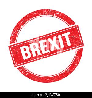 Texte DU BREXIT sur le timbre rouge rond grungy vintage. Banque D'Images