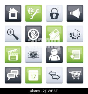 Icônes de site Web et Internet sur fond de couleur - ensemble d'icônes vectorielles Illustration de Vecteur