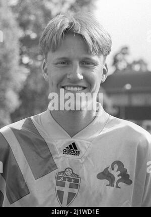 KENNETT ANDERSSON football Mechelen et en Swedennationalteam au championnat européen en Suède 1992 Banque D'Images