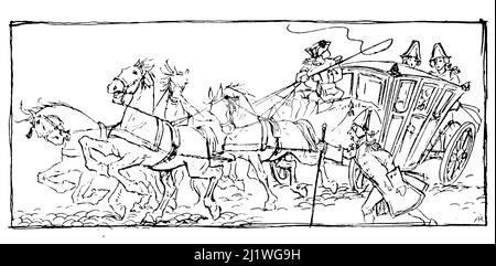 Légende de Hamilton Tighe du livre « The Ingoldsby LEGENDS; or, Mirth & Marvels » de Thomas Ingoldsby, illustré par Arthur Rackham, Date de publication 1907 Publisher London, Dent; New York, Dutton. The Ingoldsby Legends (titre complet: The Ingoldsby Legends, ou Mirth et Marvels) est une collection de mythes, légendes, histoires fantômes et poésie écrits soi-disant par Thomas Ingoldsby de Tappington Manor, en fait un nom de plume d'un ecclésiaste anglais nommé Richard Harris Barham. Banque D'Images