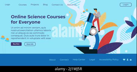 Cours de sciences en ligne pour tous, éducation Illustration de Vecteur