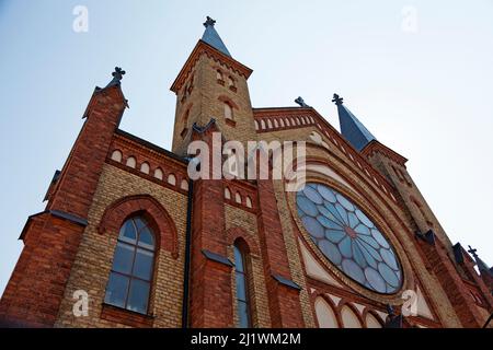 Gavle, Norrland Suède - 13 juillet 2021 : église du marin près du chemin de fer Banque D'Images